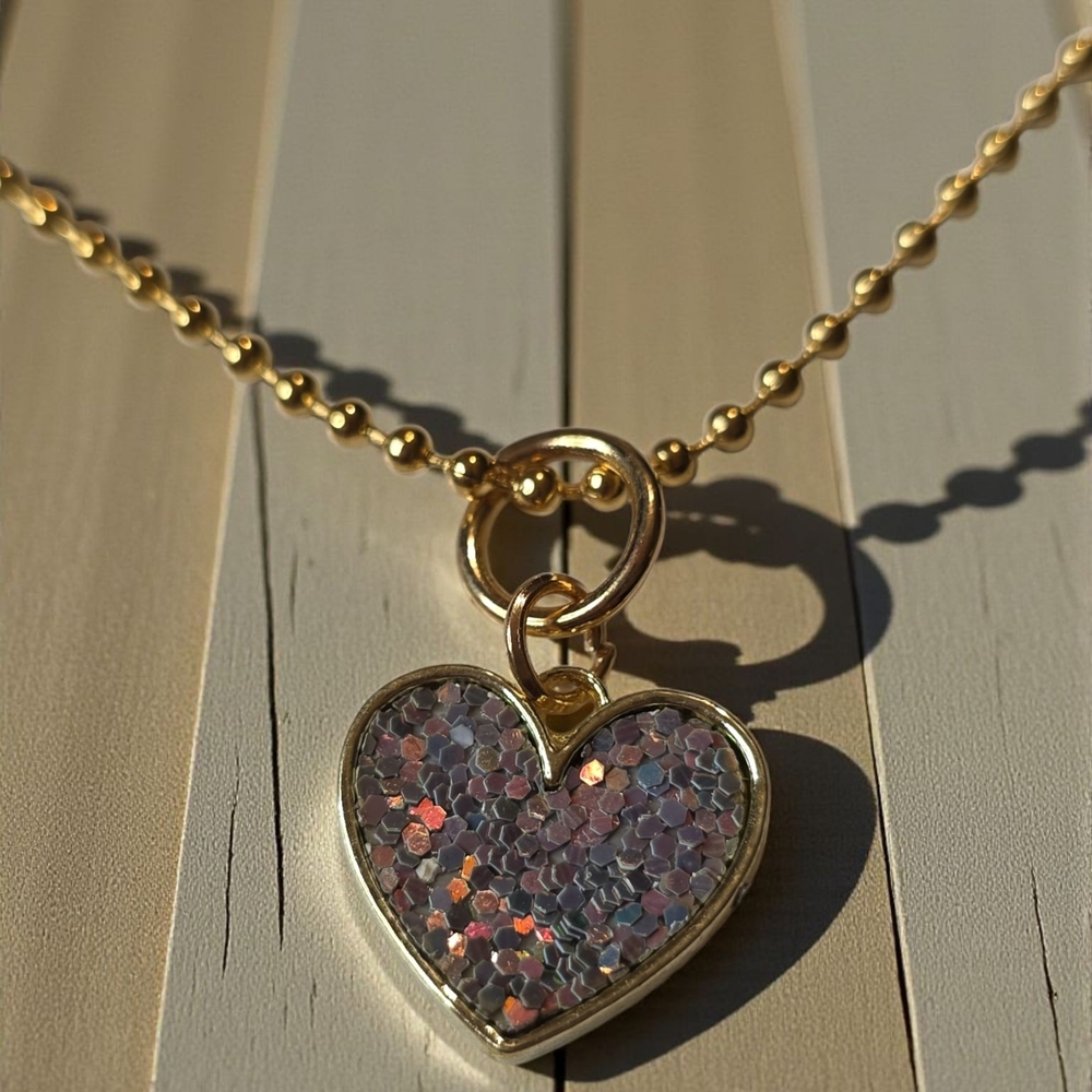 Shimmering Gold Heart Necklace